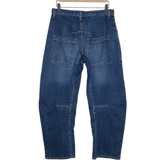 Nili Lotan Shon Tribeca Wash Jean Denim Blue Barrel Leg Size 27 - Picture 6 of 8